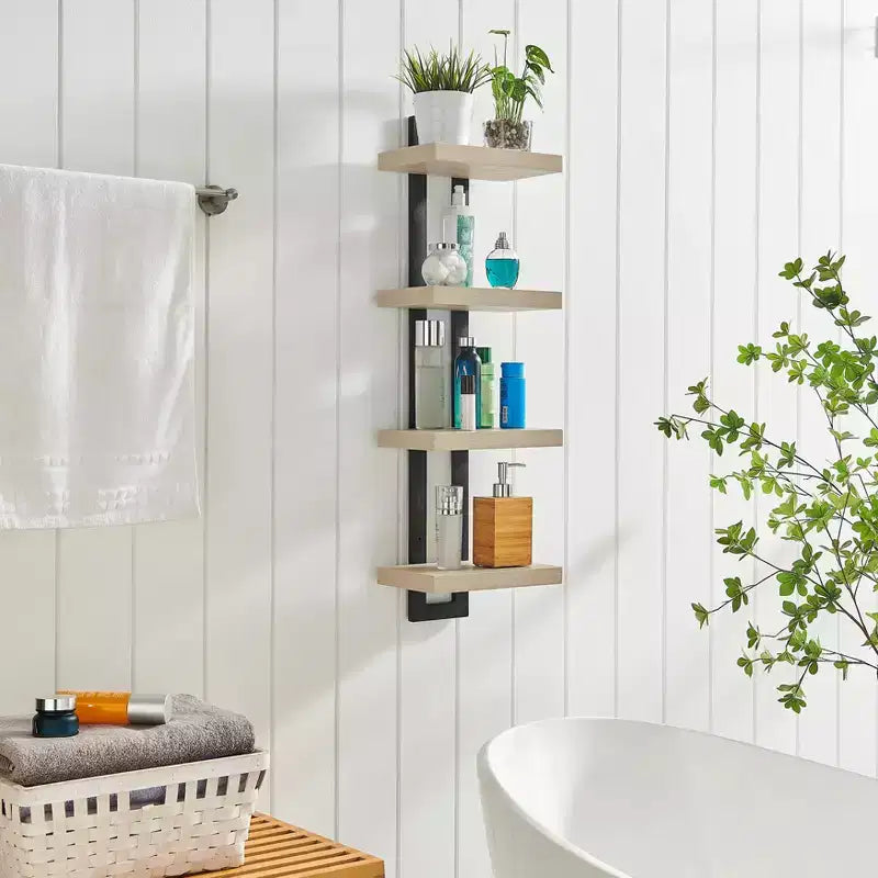 36 x 11 4 Tier Ladder Bracket Floating Wall Shelf Unit - Danya B.