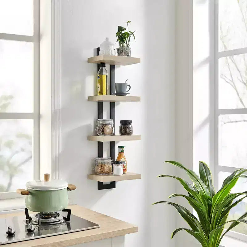 36 x 11 4 Tier Ladder Bracket Floating Wall Shelf Unit - Danya B.