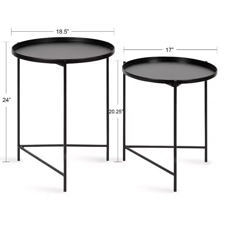 Kate and Laurel Ulani Round Metal Accent Table Set