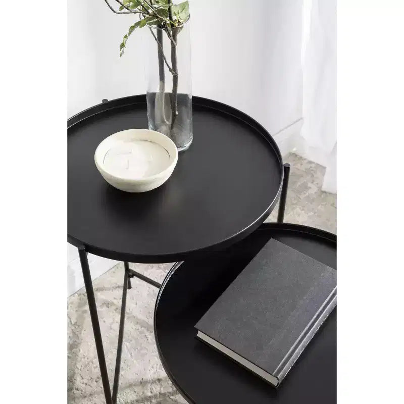 Kate and Laurel Ulani Round Metal Accent Table Set