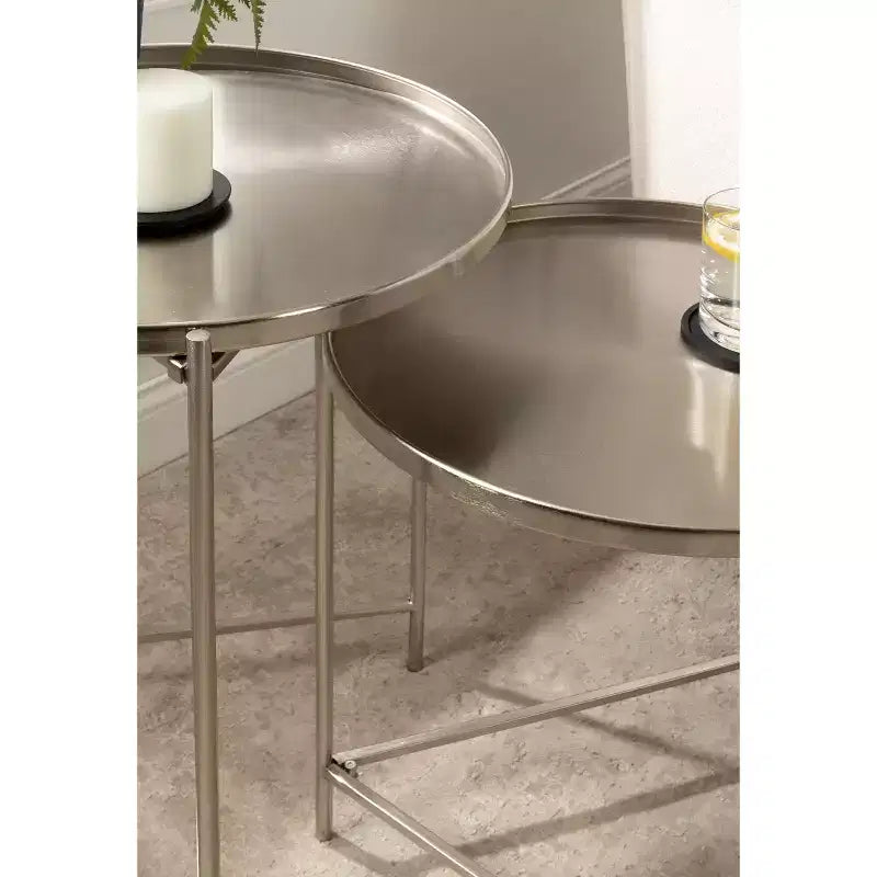 Kate and Laurel Ulani Round Metal Accent Table Set