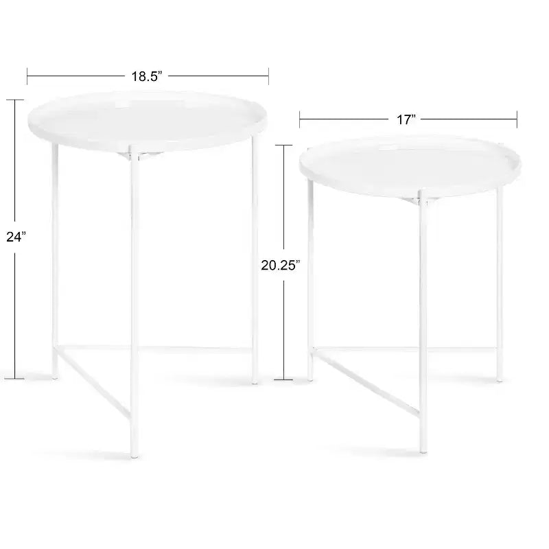 Kate and Laurel Ulani Round Metal Accent Table Set