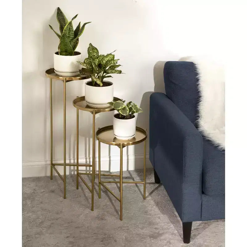 Kate and Laurel Ulani Round Metal Accent Table Set