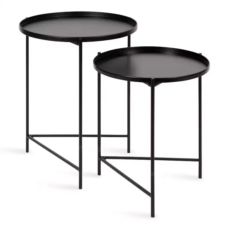 Kate and Laurel Ulani Round Metal Accent Table Set