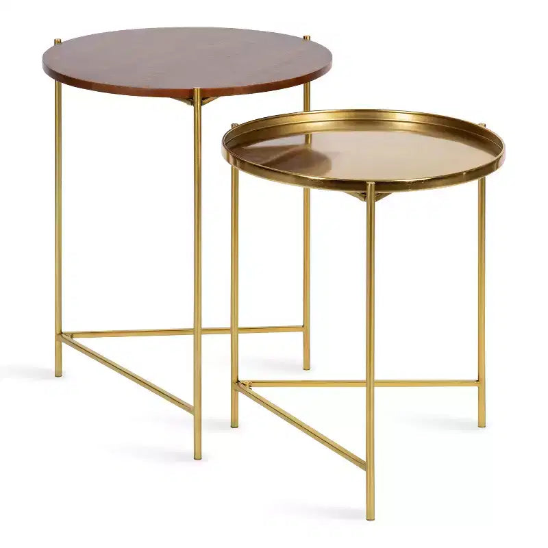 Kate and Laurel Ulani Round Metal Accent Table Set